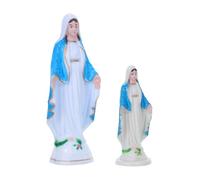 Hemobllo 2piezas Estatua Virgen María Figura Católica para Decoración Religiosa Material Plástico para Hogar Iglesia Pequeña Estatua De Escritorio