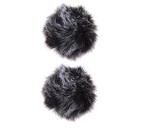 Hemobllo 2piezas Funda De Felpa Prueba De Viento Para Micrófono Antisalpicaduras De Felpa Flexible Protector Práctico Negro y Blanco