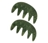 Hemobllo 2piezas Masajeador de Peine de Jade Herramienta de Masaje del Cabelludo Peines Cabello Herramienta Gua Sha Facial Uso el Hogar o Salón de Belleza Masajeador de Cabelludo