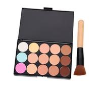 Hemobllo 2piezas Paleta De Maquillaje Con Corrector De Ojeras y Pincel Compacto Para Mujer Mezcla Natural De Tonos Para Acabado Sin Marcas Regalo Kit Profesional Portátil