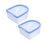 Hemobllo 2piezas Recipiente para Remojo de Manos de Manicura Bandeja para Quitar Esmalte Permanente Azul Herramienta para Salón de Manicura y Pedicura