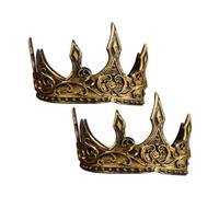 Hemobllo 2piezas Tiara Real Para Hombre De Espuma Pu Estilo Medieval Color Dorado Antiguo Para Cosplay De Fiesta o Disfraz De Halloween