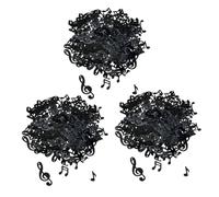 Hemobllo 3 Paquetes de Confeti de Papel Raspado Notas Musicales Decoración de Mesa para Cumpleaños y Shower Papel Plástico Ligero en Negro Patrón Variado Adorno Festivo para Fiestas