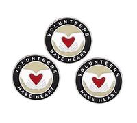 Hemobllo 3 piezas Broches Redondos para Solapa de Voluntario con Diseño de Aleación Duradera Colores Aleatorios para Ropa y Accesorios Decorativos Color Aleatorio Color Aleatorio