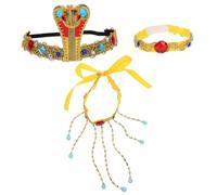 Hemobllo 3 Piezas Conjunto de Accesorios para Mujer Diadema Serpiente Brazaletes Cinturón Estilo Cleopatra para Disfraces de Halloween y Fiestas Cosplay