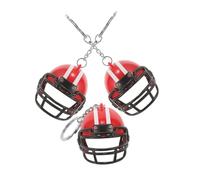 Hemobllo 3 Piezas Llaveros Mini Cascos Deportivos Colgantes de Rugby Hockey y Fútbol Accesorios Versátiles para Mochilas Únicos para Aficionados al Deporte