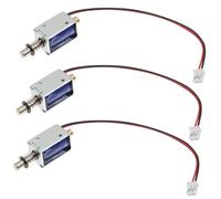 Hemobllo 3 piezas Mini Solenoide Dc Push Pull Electromagneto de Marco Abierto para Movimiento y Mecanismos con Muelle y Fijación Lateral Activación Rápida para Proyectos Infantiles