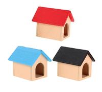 Hemobllo 3 Piezas Miniature Dog House de Madera para Casa de Muñecas Caseta Pequeña Accesorios para Jardín y Escenario Exterior Caseta para Cachorros Miniatura para Decoración