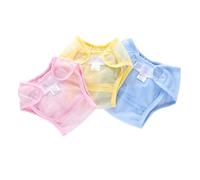 Hemobllo 3 Piezas Pañales Reutilizables para Bebés Talla S 80 Cubrepañales de Tela de Malla Transpirables para Practicar la Micción Colores Rosa Amarillo y Azul Aptos para 0-6 Meses