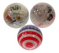 Hemobllo 3 Piezas Pelota de Golf Adhesiva, Bola de Golf para Principiantes, Caucho Sintético de 2 Capas, Control Drop-and-Stop, para Entrenamientos y Calentamientos Estilo Varios Estilos