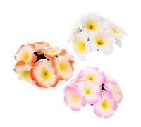 Hemobllo 3 Piezas Plumeria Hair Ties High Elasticity Foam Simulated Flower Hair Bands For Women Ponytail Holders With Fabric And Adjustable Fit For Weddings And Everyday Use