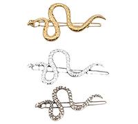 Hemobllo 3 Pinzas Pelo Sujetan Bien sin Caer en Forma de Serpiente S, Aleación Resistente Paquete de 3 para Fiestas y Festivales