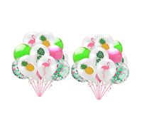 Hemobllo 30 piezas Globos de Látex Hawaianos para Fiesta de Verano Conjunto Decorativo con Piñas Flamencos de Tortuga y Globos Verdes y Rosas para Eventos y Reuniones