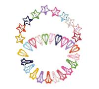 Hemobllo 30piezas Pinzas Pelo para Niñas Pinzas Kawaii Forma de Estrella Diseño Hueco de Cinco Puntas y Corazón para Pasadores de Pelo Recreo Escolar y Actividades Infantiles