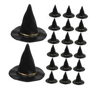 Hemobllo 36 Piezas Miniaturas Sombreros de Bruja para Decoración Halloween Sombreros Mágicos Artificiales para Manualidades y Fiesta Accesorios Miniatura para Casa de Muñecas Reutilizables