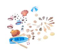 Hemobllo 38piezas Adornos Náuticos De Resina De Decoración Mediterránea para Acuarios Terrarios y Bodas La Playa Faro Estrellas De Mar