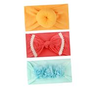 Hemobllo 3piezas Diademas Elásticas Dona Lazo y Flor De Para Tocado De Cinta Pelo Bebe