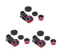 Hemobllo 3piezas Lente De Cámara para Teléfono Móvil Macro Gran Angular y Ojo De Clip Rojo Compatible y Fácil Instalación y Resistente Al Agua