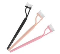 Hemobllo 3piezas Peine de Pestañas de Acero Inoxidable Mango Antideslizante de Peine Aplicador de Rímel de Unidades para Separador de Pestañas