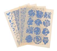 Hemobllo 4 hojas Papel de Transferencia Decorativo para Cerámica de Calcas de Arcilla de Alta Temperatura para Manualidades Cerámica para Creaciones Artesanales y Decoración de Tazas y