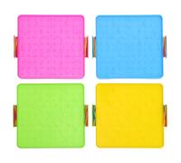 Hemobllo 4 Juegos Geoboard de Plástico Doble Cara con Bandas Elásticas, Juguete Educativo Portátil para Entender Conceptos Geométricos en Aulas y Aprendizaje en Casa