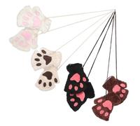 Hemobllo 4 Pares sin Dedos para Mujer con Diseño de Garra de Gato de Felpa Gruesa y Cálida Colores Surtidos para Cosplay y Días Fríos de Invierno