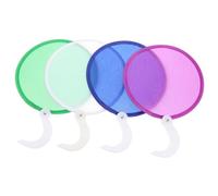 Hemobllo 4 piezas Abanicos Plegables para Manualidades DIY Unidades Mini con Superficie de Color Blanco Verde Azul y y Portátiles para Pintar y Decorar