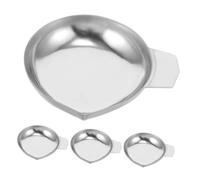 Hemobllo 4 piezas Bandeja de Acero Inoxidable para Pesaje de Diamantes de Bandeja Portátil para Balanzas Electrónicas de Joyería Resistente y Precisa para Medición de Gemas