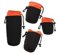 Hemobllo 4 Piezas Bolsa de Lente de cámara Bolsas para Lentes de cámara al Aire Libre Bolsas organizadoras de Viaje Estuche de Lente para Camara Estuche para Lentes cámara réflex Protector