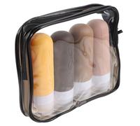 Hemobllo 4 Piezas Botellas de Viaje Rellenables de Silicona para Artículos de Tocador con Bolsa de Almacenamiento, Diseño Antifugas para Viajes y Negocios