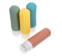 Hemobllo 4 piezas Botellas Viaje Dispensador Líquido Silicona Antileak Kit Aseo Champú Acondicionador Multiusos