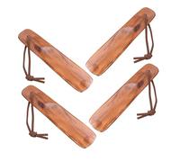 Hemobllo 4 Piezas Calzador de Madera Portátil con Cuerda de Elevador de Calzado Práctico para Viaje Ayuda para Ponerse Zapatos para Hombres Mujeres y Personas Mayores