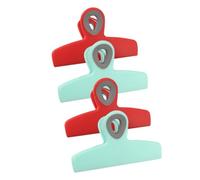 Hemobllo 4 piezas Clips para Bolsas de Snacks de Rojo y Verde Pinzas de Sellado Fuertes para Alimentos Multiusos para Mantener y Evitar Fugas Aptas para Refrigerador