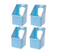 Hemobllo 4 Piezas Comedero Colgante para Aves Alimentador de Comida para Dispensador de Alimento de Plástico Diseño Práctico y Estable para Jaulas de Periquitos y Coturnices Color Azul