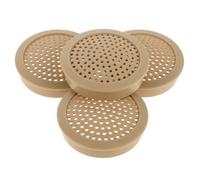 Hemobllo 4 Piezas Cubierta de Rejilla Redonda de 2 Pulgadas | Plástico Beige, Malla Circular para Tweeters de Puerta y Altavoz Central, Soportes Incluidos
