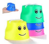 Hemobllo 4 piezas de zancos para niños, juego de vasos para entrenamiento de equilibrio y habilidades motoras, juguetes sensoriales coloridos para jardín y guardería, 2 pares