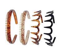 Hemobllo 4 piezas Diadema Antideslizante Resistente para Cabello Unisex Accesorio Plástico Duradero para Mujeres y Hombres Diseño Dientes Colores Combinados