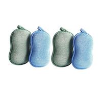 Hemobllo 4 piezas Esponjas de Baño para Bebés Doble Cara Forma de Maní Suave Exfoliante Corporal y Masajeador para