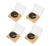 Hemobllo 4 Piezas Miniature Dollhouse Furniture Realistic CD Player and Record Player Model Compact Tiny House Appliances For Living Room and Bedroom Decor