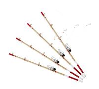 Hemobllo 4 Piezas Miniature Wooden Fishing Rod Models For Dollhouse Decoration Handmade Craft Accessories For Birthday Party and Christmas Realistic Dollhouse Ornaments