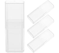 Hemobllo 4 piezas Organizador para Bastoncillos y Palillos de Dientes Caja de Almacenamiento Transparente para Cosméticos y Accesorios Pequeños
