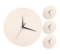 Hemobllo 4 Piezas Panel de Reloj de Madera Redondo Beige Fácil de Colgar y Pintar para Oficina o Aula, Superficie Lisa para Decoración Personalizada