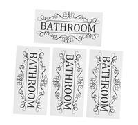 Hemobllo 4 piezas Pegatinas Impermeables para Baño Señal Decorativa Wc para Puerta y Pared Removible para Aseos Ducha y Lavandería Diseño Negro Claro y Reconocible