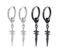 Hemobllo 4 piezas Pendientes Clip Hip Hop Acero Metal Accesorio Moda Unisex Hombre Mujer