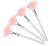 Hemobllo 4 piezas Pinceles de Abanico Maquillaje Pelo para Contorno Difuminar Iluminar Rostro y Aplicar Base Colorete y Polvo Duradero Caída para Piel Delicada