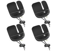 Hemobllo 4 Piezas Protector de Dedos para Recurvos de Doble Capa Ajustable en Cuero Artificial Negro Protección Mejorada para Sesiones Largas y Postura Optimizada