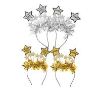 Hemobllo 4 Piezas Unidades Diademas Brillantes con Estrellas para Año Accesorios Festivos para Fiestas de Navidad y Nochevieja Diademas con Purpurina y Tinsel Adornos Cómodos para