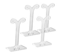 Hemobllo 4 Piezas Unidades Soporte para Pendientes Transparente Plástico Minimalista Soporte para Exhibición de Joyería Portátil y Resistente con Diseño Artístico para Pendientes y Aretes