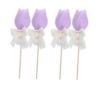Hemobllo 4 Piezas Vela Perfumada con Forma de Flor Morada para Ocasiones y