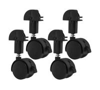 Hemobllo 4 Ruedas Giratorias Diseño Silencioso y Seguro de Plástico Negro para Cochecito y Muebles Adecuado para Sillas de Oficina, Mesas y Armarios